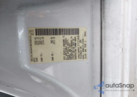 2015 Nissan Altima 2.5/2.5 S/2.5 Sl/2.5 Sv z USA, uszkodzony, nr VIN 1N4AL3AP0FC272568